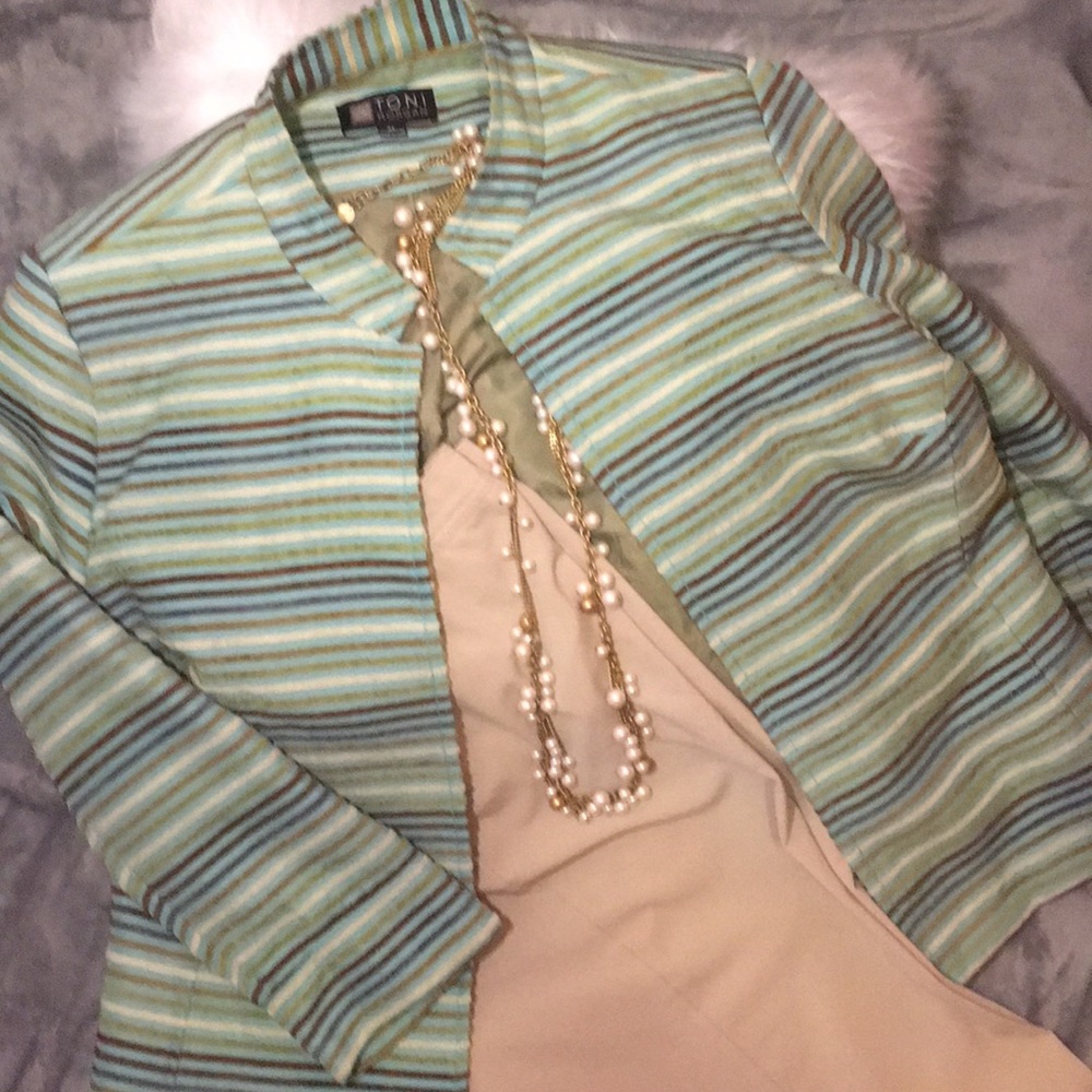 Chenille Striped Jacket Blazer